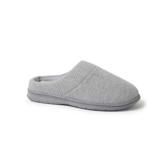 Dearfoams Women's Gray Martha Waffle Knit Clog Slippers 5/6  and 11/12 - Picture 1 of 5